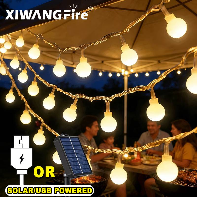 Photocell Outdoor Lighting - Guirlandes lumineuses solaires/USB/batterie de 3 à
