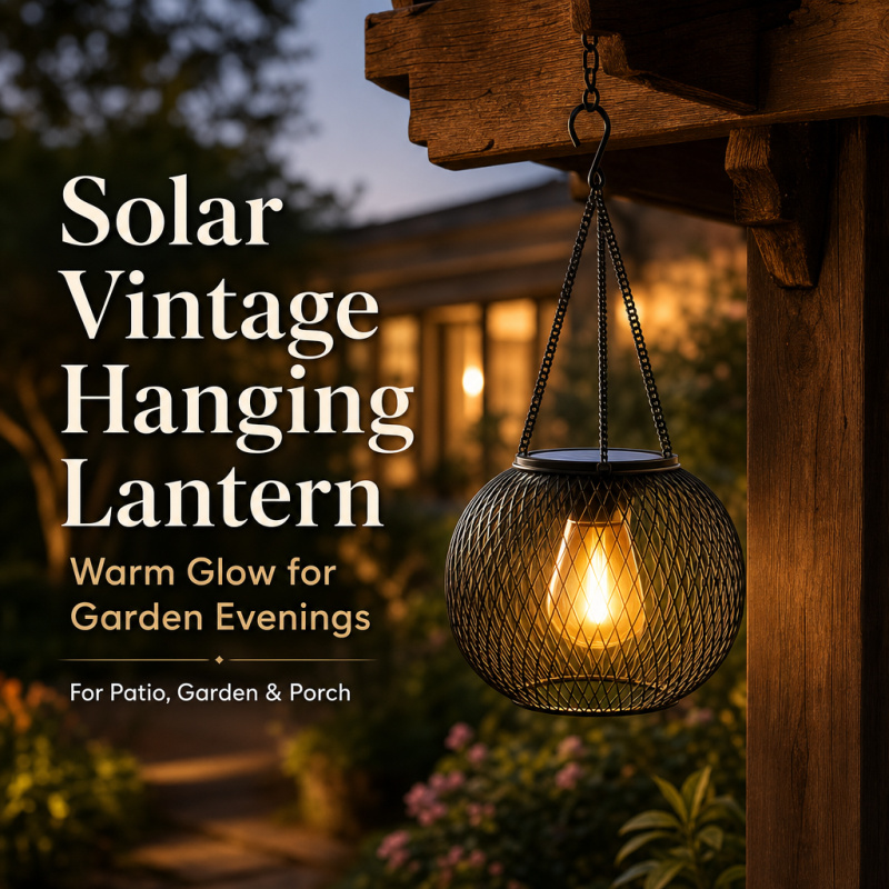 Photocell Outdoor Lighting - Lampe solaire LED suspendue pour l'extérieur,