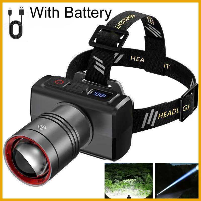 Motion Sensor Outdoor - Lampe frontale numérique LED rechargeable 2026,