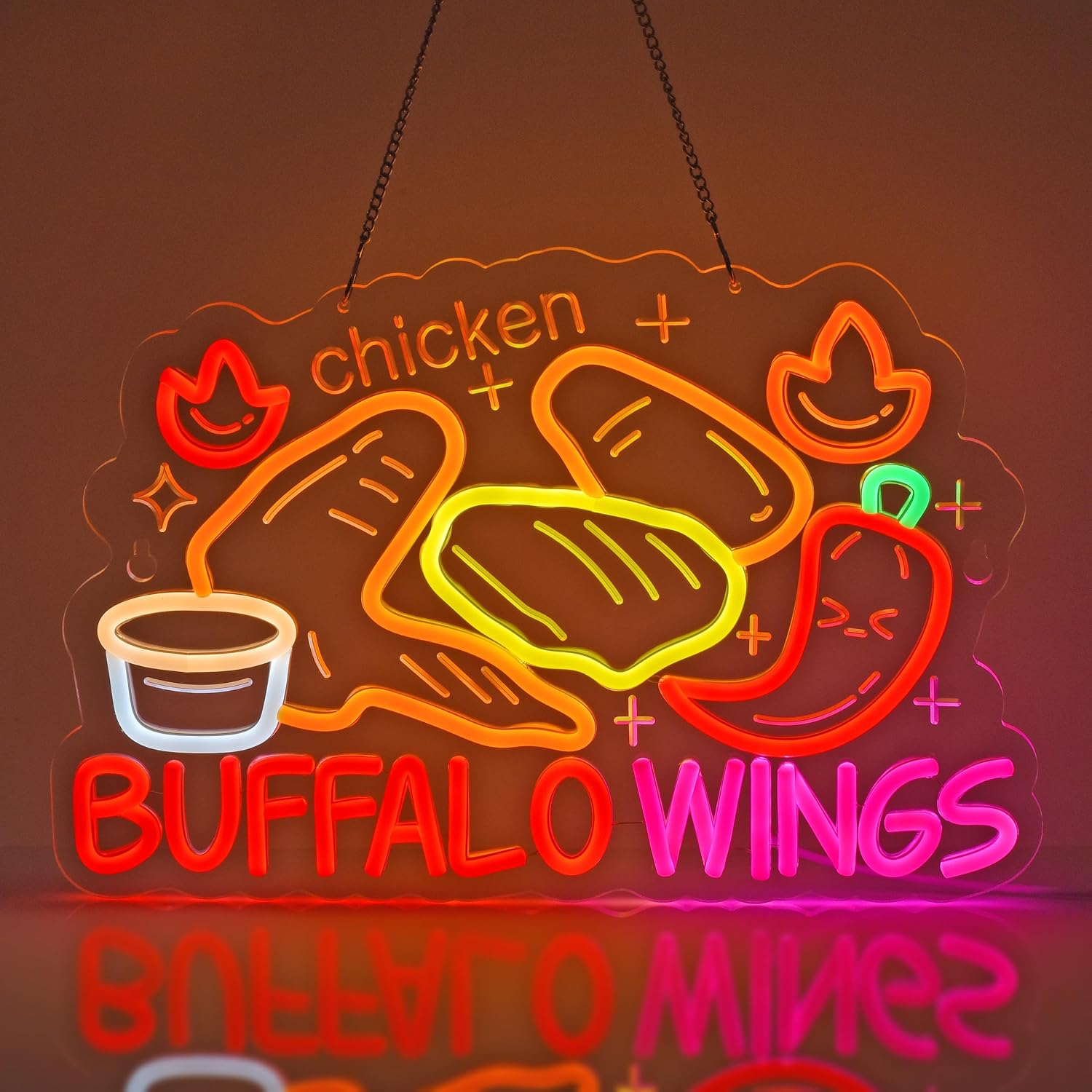 Outdoor Lighting Restaurant - Enseigne néon LED Ailes de buffalo,