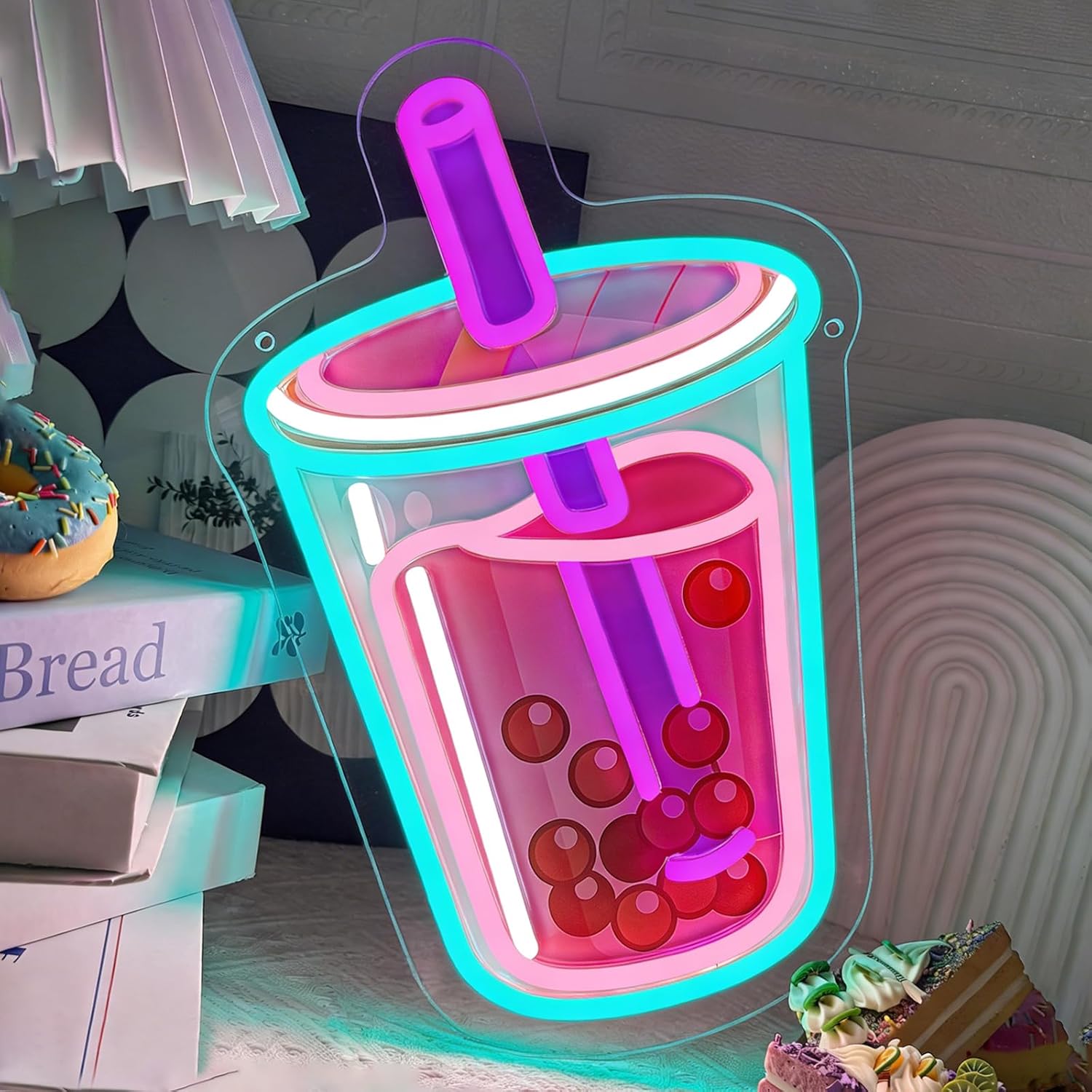 Outdoor Lighting Restaurant - Enseigne néon Bubble Tea, lumière LED