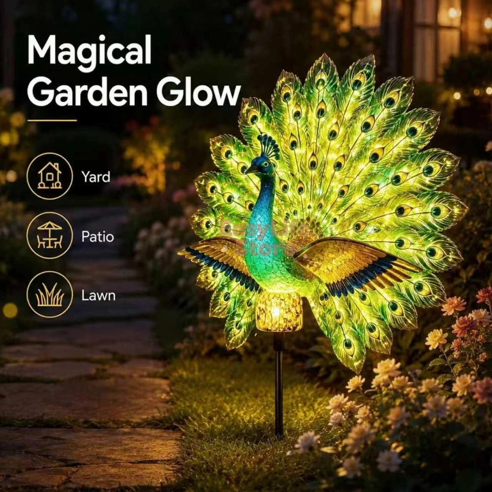 Sculpture de jardin paon solai - Photocell Outdoor Lighting avis et prix