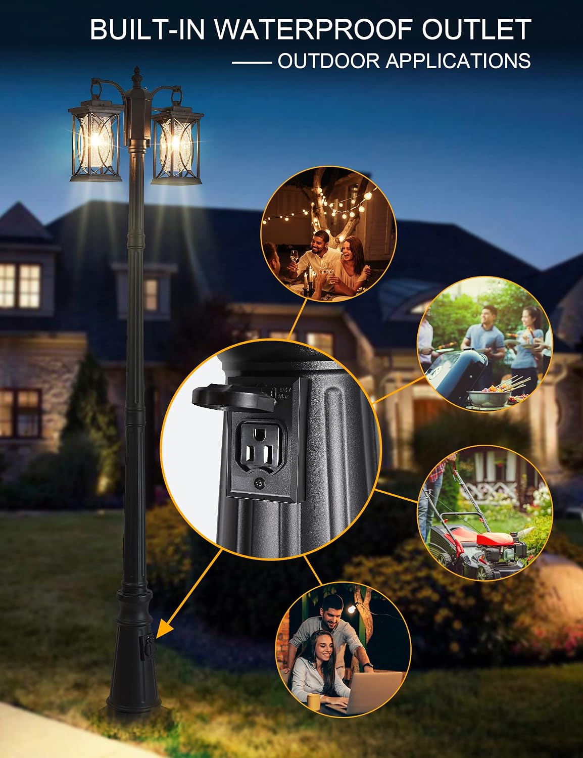 Lampadaire extérieur moderne à - Outdoor Lighting No Outlet avis et prix