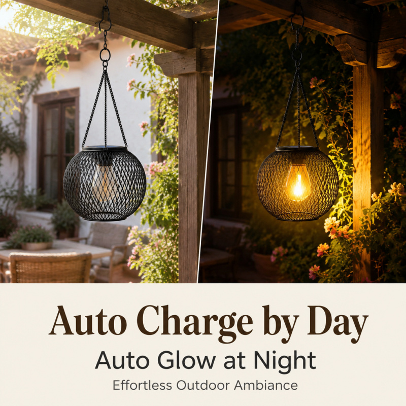 Lampe solaire LED suspendue po - Photocell Outdoor Lighting avis et prix