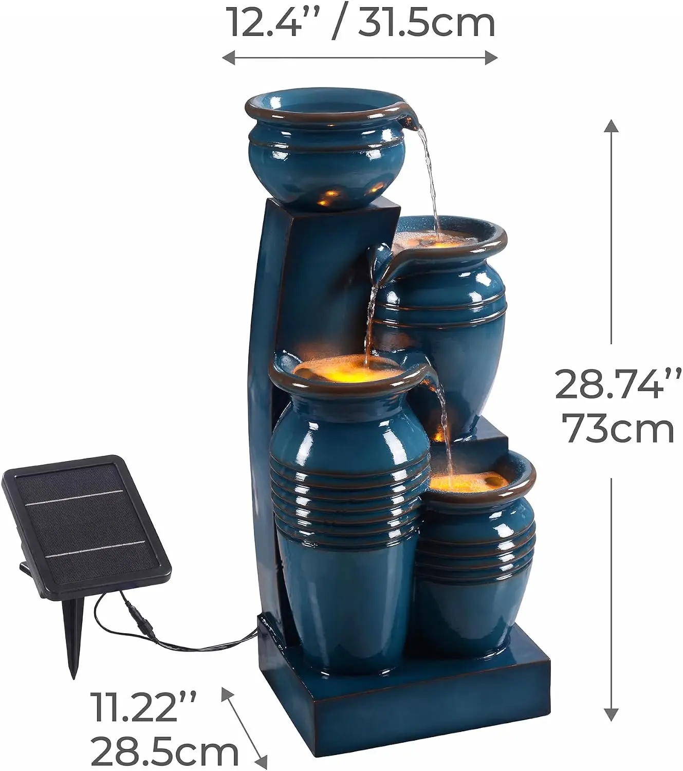 Fontaine à eau solaire à 4 niv - Outdoor Lighting Company avis et prix