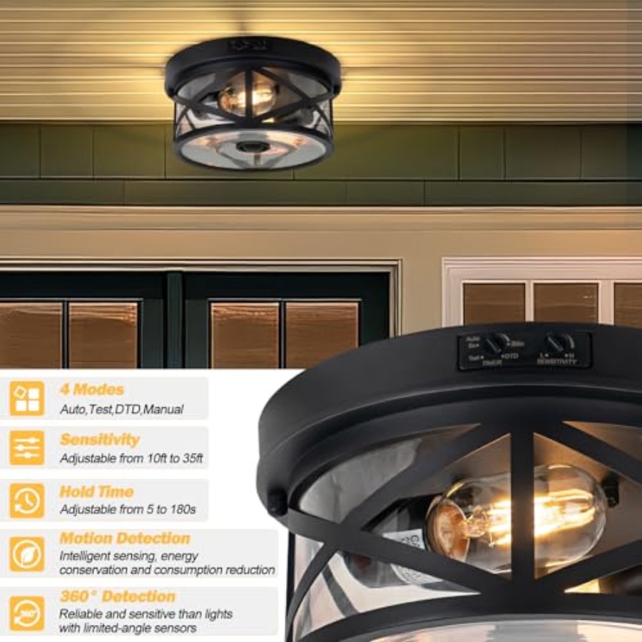 Plafonnier extérieur à détecte - Motion Sensor Outdoor avis et prix